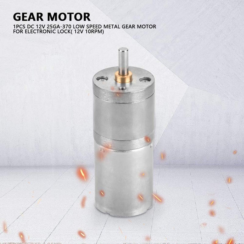 Naroote Dc Motor, DC Gear Motor Low Gear Motor 1Pcs 25mm DC 12V 25GA-370 Low Gear Motor for Electronic Lock (12V 60RPM) - Image 3